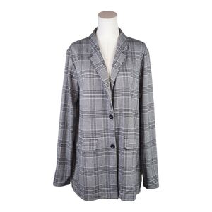 Serra Glen Plaid Blazer Jacket XL Black White Stretch Knit Checkered